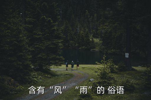 含有風和雨的俗語,風雨無阻四個成語:含有暴風雨的成語