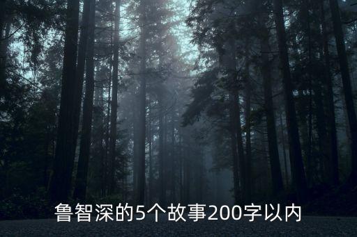 魯智深的5個(gè)故事200字以內(nèi)