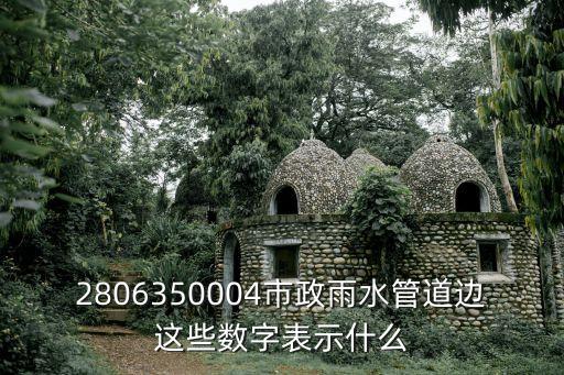 上海市四元路雨水管道，2806350004市政雨水管道邊這些數字表示什么