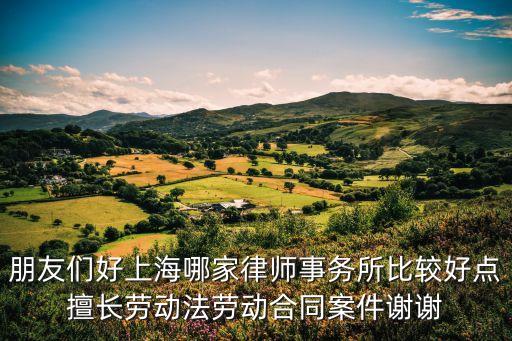 朋友們好上海哪家律師事務所比較好點擅長勞動法勞動合同案件謝謝