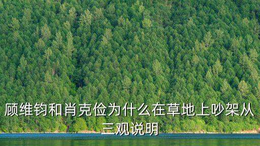 顧維鈞和肖克儉為什么在草地上吵架從三觀說明
