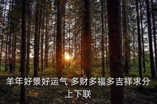 羊年好景好運氣 多財多福多吉祥求分上下聯