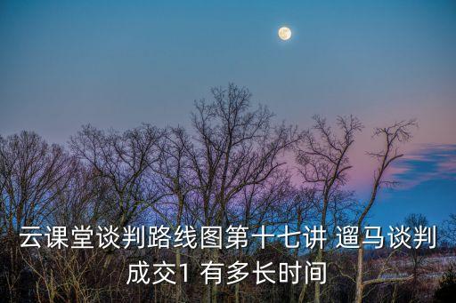 云課堂談判路線(xiàn)圖第十七講 遛馬談判成交1 有多長(zhǎng)時(shí)間
