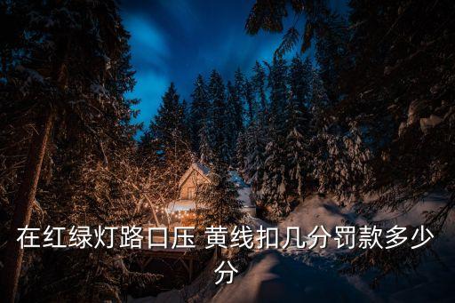 在紅綠燈路口壓 黃線扣幾分罰款多少分