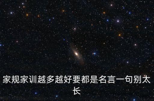 家規(guī)家訓(xùn)越多越好要都是名言一句別太長
