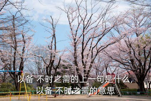  以備 不時之需的上一句是什么, 以備 不時之需的意思