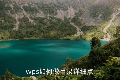 wps如何做目錄詳細點