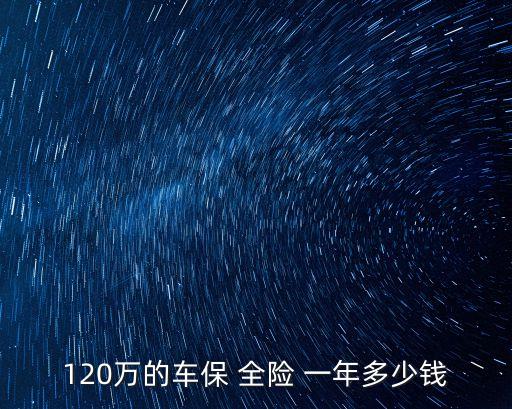120萬的車保 全險 一年多少錢