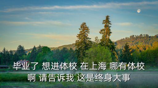 上海市體育藝術(shù)科技，畢業(yè)了 想進(jìn)體校 在上海 哪有體校啊 請告訴我 這是終身大事