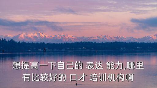口才表達能力培訓,北京有幾家口才培訓機構都不錯,很好!