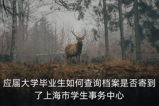 應(yīng)屆大學(xué)畢業(yè)生如何查詢檔案是否寄到了上海市學(xué)生事務(wù)中心