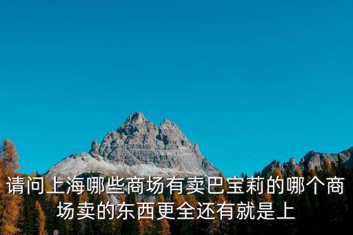 請問上海哪些商場有賣巴寶莉的哪個商場賣的東西更全還有就是上