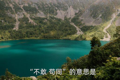 茍同的意思,不能茍同反義詞:彼此沒共同之處但不能認(rèn)同