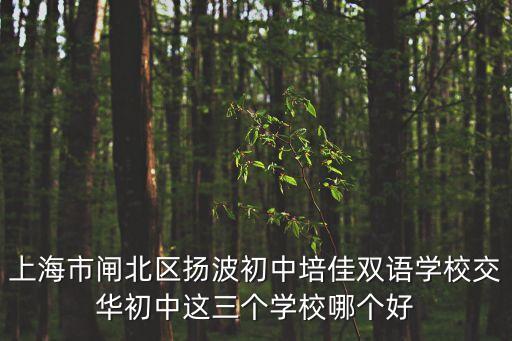 楊波初中上海市排名，上海市閘北區(qū)揚(yáng)波初中培佳雙語(yǔ)學(xué)校交華初中這三個(gè)學(xué)校哪個(gè)好