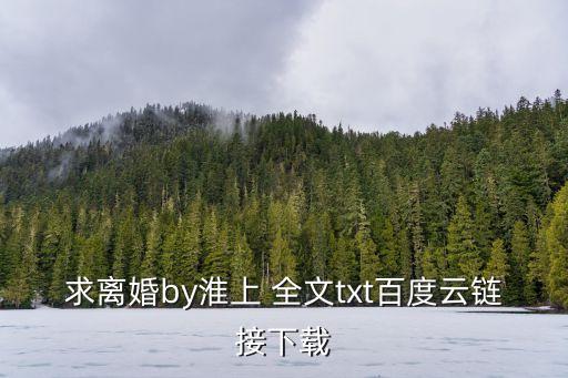 求離婚by淮上 全文txt百度云鏈接下載