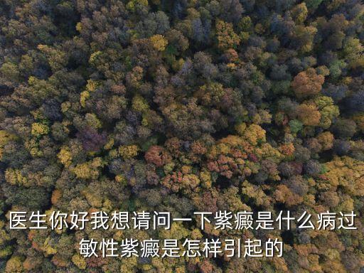 醫(yī)生你好我想請(qǐng)問(wèn)一下紫癜是什么病過(guò)敏性紫癜是怎樣引起的