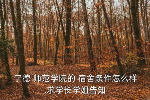  寧德 師范學院的 宿舍條件怎么樣,求學長學姐告知