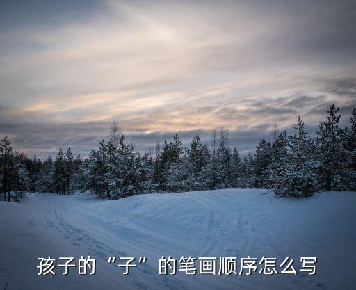 孩子的“子”的筆畫(huà)順序怎么寫(xiě)