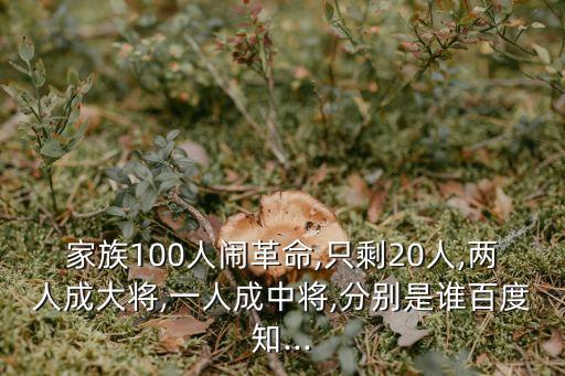 家族100人鬧革命,只剩20人,兩人成大將,一人成中將,分別是誰百度知...