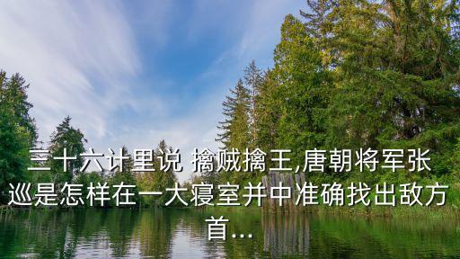 三十六計里說 擒賊擒王,唐朝將軍張巡是怎樣在一大寢室并中準確找出敵方首...