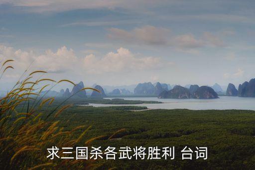 求三國殺各武將勝利 臺詞