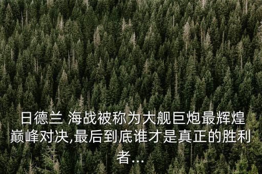 日德蘭海戰,一戰中唯一一場輝煌戰役:日德蘭海戰的始末
