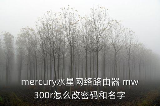 mercury水星網(wǎng)絡路由器 mw300r怎么改密碼和名字