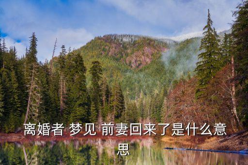 離婚者夢(mèng)見前妻好不好,未婚夢(mèng)見前妻等你回來你會(huì)有好運(yùn)氣