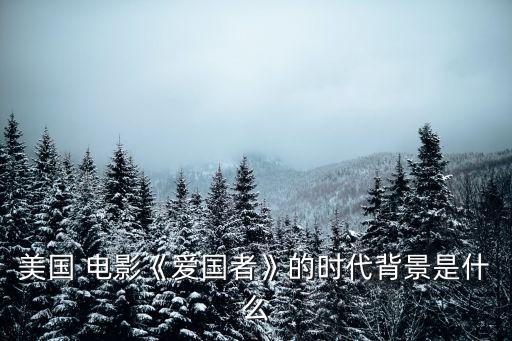 美國(guó) 電影《愛(ài)國(guó)者》的時(shí)代背景是什么