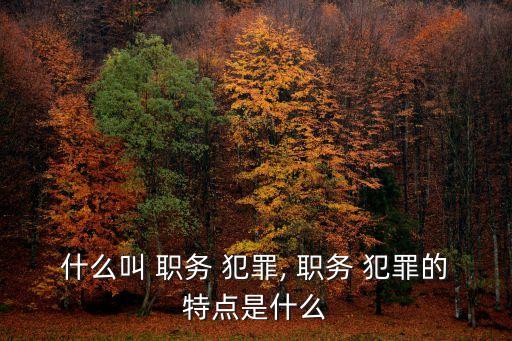 什么叫 職務(wù) 犯罪, 職務(wù) 犯罪的特點(diǎn)是什么