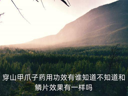 穿山甲爪子藥用功效有誰知道不知道和鱗片效果有一樣嗎