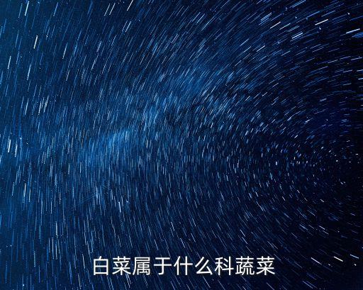  白菜屬于什么科蔬菜