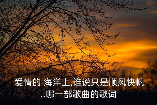  愛情的 海洋上,誰說只是順風快帆..哪一部歌曲的歌詞