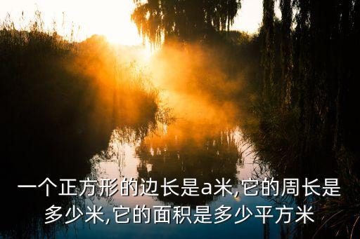 一個(gè)正方形的邊長(zhǎng)是a米,它的周長(zhǎng)是多少米,它的面積是多少平方米