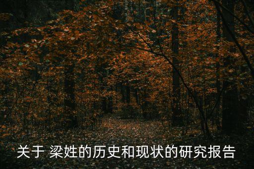 關于 梁姓的歷史和現狀的研究報告