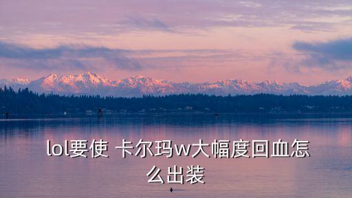 lol卡爾瑪,純肉流卡爾ma需要配合什么?