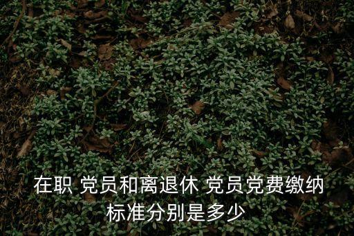  在職 黨員和離退休 黨員黨費繳納標準分別是多少