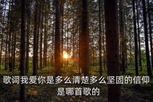 我愛你是多么清楚多么堅固的信仰，歌詞我愛你是多么清楚多么堅固的信仰  是哪首歌的