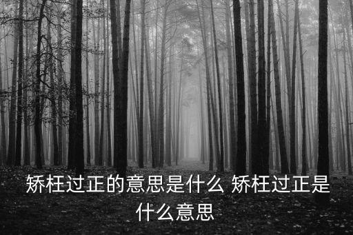  矯枉過正的意思是什么 矯枉過正是什么意思