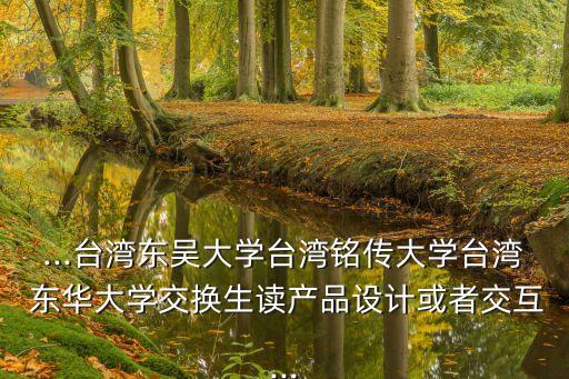 ...臺灣東吳大學臺灣銘傳大學臺灣 東華大學交換生讀產(chǎn)品設計或者交互...