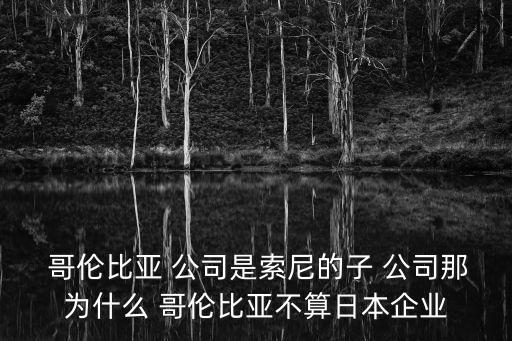  哥倫比亞 公司是索尼的子 公司那為什么 哥倫比亞不算日本企業