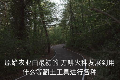 刀耕火種,中國古代農業生產方式:刀耕火種