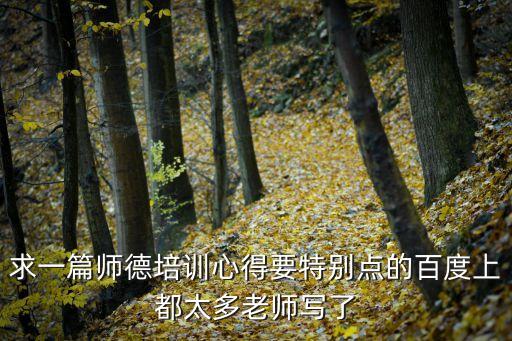 求一篇師德培訓(xùn)心得要特別點(diǎn)的百度上都太多老師寫了