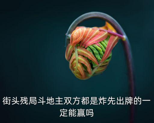 街頭殘局斗地主雙方都是炸先出牌的一定能贏嗎