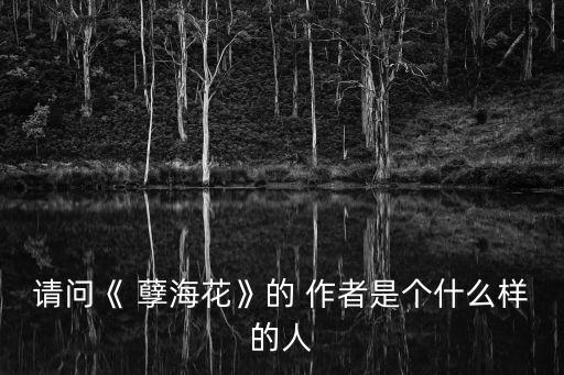 請(qǐng)問(wèn)《 孽海花》的 作者是個(gè)什么樣的人