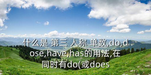 do第三人稱單數,進步、做是do的第三-1單數形式嗎?