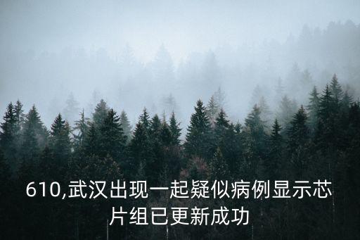 hd610,武漢出現(xiàn)一起疑似病例顯示芯片組已更新成功