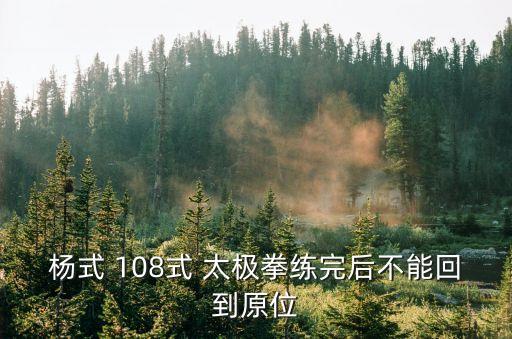 楊式 108式 太極拳練完后不能回到原位