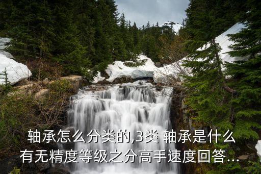  軸承怎么分類的,3類 軸承是什么有無精度等級之分高手速度回答...