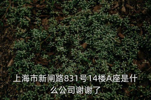 上海市宏展環(huán)保科技，上海市新閘路831號(hào)14樓A座是什么公司謝謝了